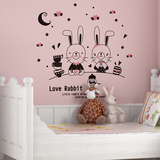 墙贴纸贴画儿童房间女生卧室床头幼儿园教室寝室宿舍可爱卡通兔子