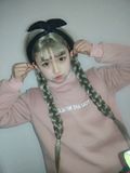 2016韩版春款萌妹子学生百搭个性长袖套头粉色字母印花卫衣女上衣