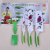 百年韩国不锈钢厨房菜刀组合家用全套刀玫瑰蔷薇刀具五件套装特价