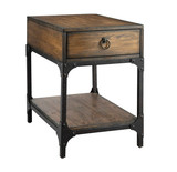 美式复古实木床头柜 小型茶几 铁艺边几角几 带抽屉咖啡桌 电话架