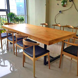 北欧复古靠背椅纯实木餐椅子咖啡厅西餐桌椅组合办公电脑会议桌椅