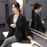 JS女装2015春装新款女装韩版时尚中长款显瘦空气层气质翻领外套女