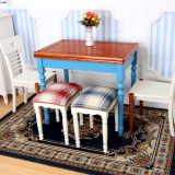 地中海实木美式乡村折叠餐桌椅可伸缩餐桌组合英伦风格小户型饭桌