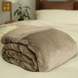 加厚法兰绒毛毯外贸原单床单双人盖毯沙发休闲纯色双层法莱绒毯子
