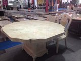 温州新达家具顺尔达台州丽水欧式折叠伸缩变形两用仿大理石餐桌
