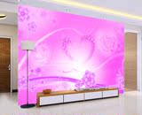大型壁画现代简约温馨墙纸壁纸粉色爱心电视客厅婚房床头背景墙