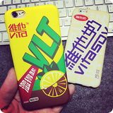 潮牌6s创意柠檬茶iPhone6Plus手机壳维他奶苹果6保护套卡通5S外壳