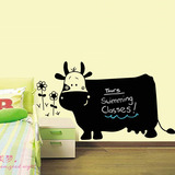 温馨儿童卧室房间装饰墙贴纸贴画可移除擦写卡通奶牛涂鸦墙黑板贴