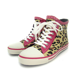新款粉色豹纹球鞋款雨鞋/雨靴 女 日本时尚个性低筒水鞋 橡胶鞋