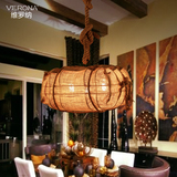 美式乡村创意个性麻布吊灯复古麻绳客厅餐厅服装店装饰灯