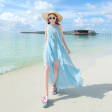 2016波西米亚时尚宽松连衣裙海边度假沙滩裙荷叶边显瘦雪纺长裙夏