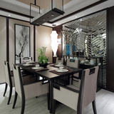 新中式实木餐桌椅 别墅样板房餐厅家具 现代简约餐台休闲洽谈桌椅