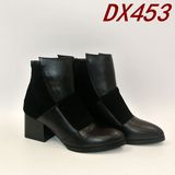 清仓特价女鞋真皮尖头粗跟高跟短靴切尔西靴DX453