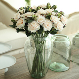碧轩 绿色透明玻璃花瓶创意气泡水培花器 整体花艺客厅桌面摆件
