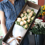 北京长沙同城鲜花店速递香槟红粉蓝玫瑰礼盒送爱人女友领导礼物