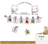 猫咪照片墙宝宝儿童房卡通背景装饰贴纸可爱创意贴画可移除包邮