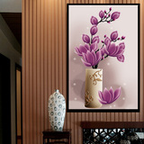 5D新款十字钻石绣方满钻紫色优雅植物花卉全贴客厅卧室风景钻石画