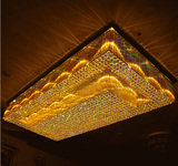 酒店走廊水晶灯会所kTV过道长方形吸顶灯大型非标工程灯厂家定制