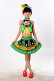 少儿童演出服装女童独舞少数民族服装苗族土家族壮族彝族舞蹈服装