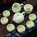 龙泉青瓷茶具套装越窑陶瓷茶壶整套功夫茶具开片汝窑茶杯汝瓷茶具