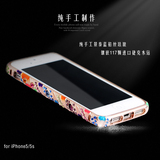 伊沃奥iphone5s水钻金属边框 苹果5民族风手机壳奢华彩陶保护套
