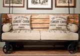 美式复古铁艺软皮沙发组合酒吧 实木卡座沙发椅靠背椅咖啡厅桌椅