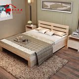 实木床双人床1.5米1.8米大床松木床儿童床1米单人床1.2米简易木床