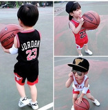 巴拉巴拉2016韩版童装夏装儿童运动套装优贝宜男女童篮球服两件套