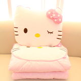 包邮 创意卡通猫咪靠垫被子两用抱枕 可爱办公室空调被女生日礼物