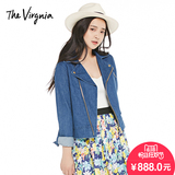 The Virgnia日本直邮 牛仔机车夹克衫 长袖牛仔短外套 女
