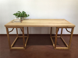新中式茶桌办公桌餐桌书桌老榆木全实木原木会所茶楼环保家具