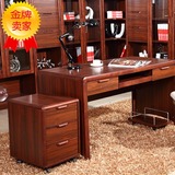 新中式环保橡胶木台式电脑桌实木写字书桌架柜组合办公简约书桌子