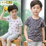 童装夏装2016新款韩版卡通儿童男童t恤短袖宝宝打底衫圆领上衣潮