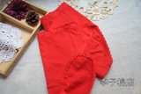 日本原单 纯棉100%全棉大码高腰女内裤 秋冬加厚保暖红色本命年V5