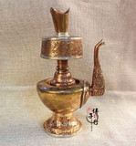 藏传佛教 密宗用品 尼泊尔精品手工红铜刻花文巴壶 净水瓶 净瓶