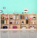 儿童实木书柜 松木书架 自由组合 置物柜 玩具柜 尺寸定做 包邮
