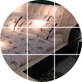 柏幕 简约现代北欧时尚黑白真皮床双人床欧式床1.8米婚床BMC653