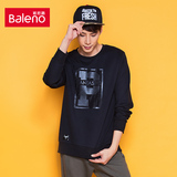 Baleno/班尼路 全棉针织圆领印花卫衣男装 韩版潮学生运动套头衫