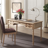 法式乡村书桌实木电脑桌 写字台 橡木 欧式美式简约家具复古带抽