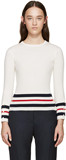英国代购 正品 Thom Browne 时尚新款修身条纹纯羊绒针织衫 06.12