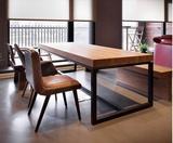 loft美式实木办公桌原木餐桌老板桌会议桌复古餐桌实木休闲长桌