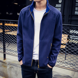 春秋季青年男士卫衣学生薄款开衫大码修身型韩版休闲夹克潮流外套