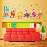 可移除墙贴纸贴画教室布置儿童房幼儿园宝宝墙壁装饰卡通水果火车
