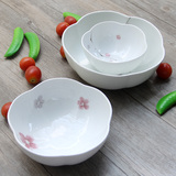 日式餐具创意梅花陶瓷碗套装家用汤碗泡面碗米饭碗韩式大号沙拉碗
