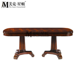 欧式酒红色实木宴会桌 可伸缩长餐桌弗特世嘉家具高端设计定制