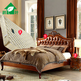 鹏叶家具 美式床欧式真皮床古典实木床 1.8米床卧室双人床特价床