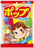 日本进口零食 不二家牛奶妹绿茶多酚护齿综合水果棒棒糖果 21支装
