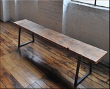 美式乡村长凳换鞋凳复古休息凳实木板凳经济型长条凳坐凳LOFT风格