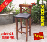 实木酒吧椅 高脚凳 碳化 木质 前台椅子 吧台椅 吧凳 吧椅 高脚椅