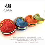 8件套和源牌彩虹碗陶瓷 米饭碗碟礼盒装套装韩式家用餐具简约创意